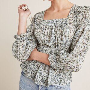 Anthropologie Ranna Gill Lutyens Floral Blouse